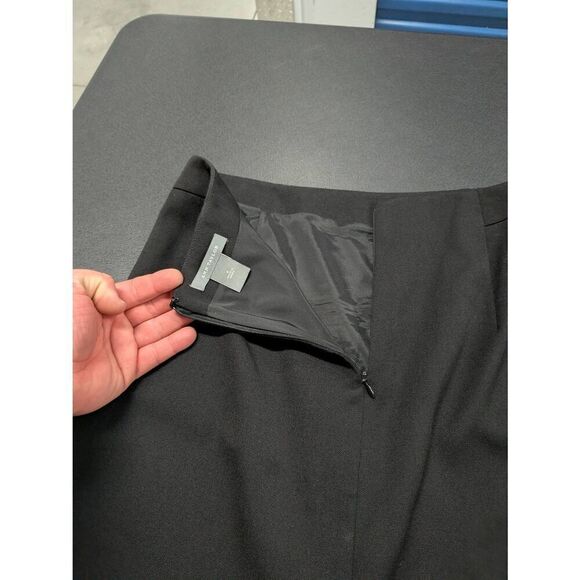 Ann Taylor Black Stretch WOOL Career Sheath Skirt Button Zip Up Back Women's Siz - Picture 4 of 6